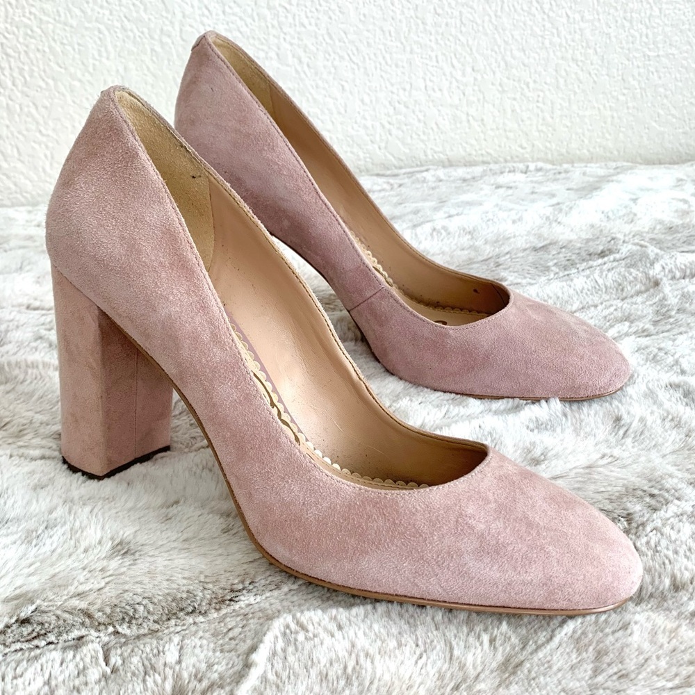Sam Edelman Pink Suede Chunky Heels
